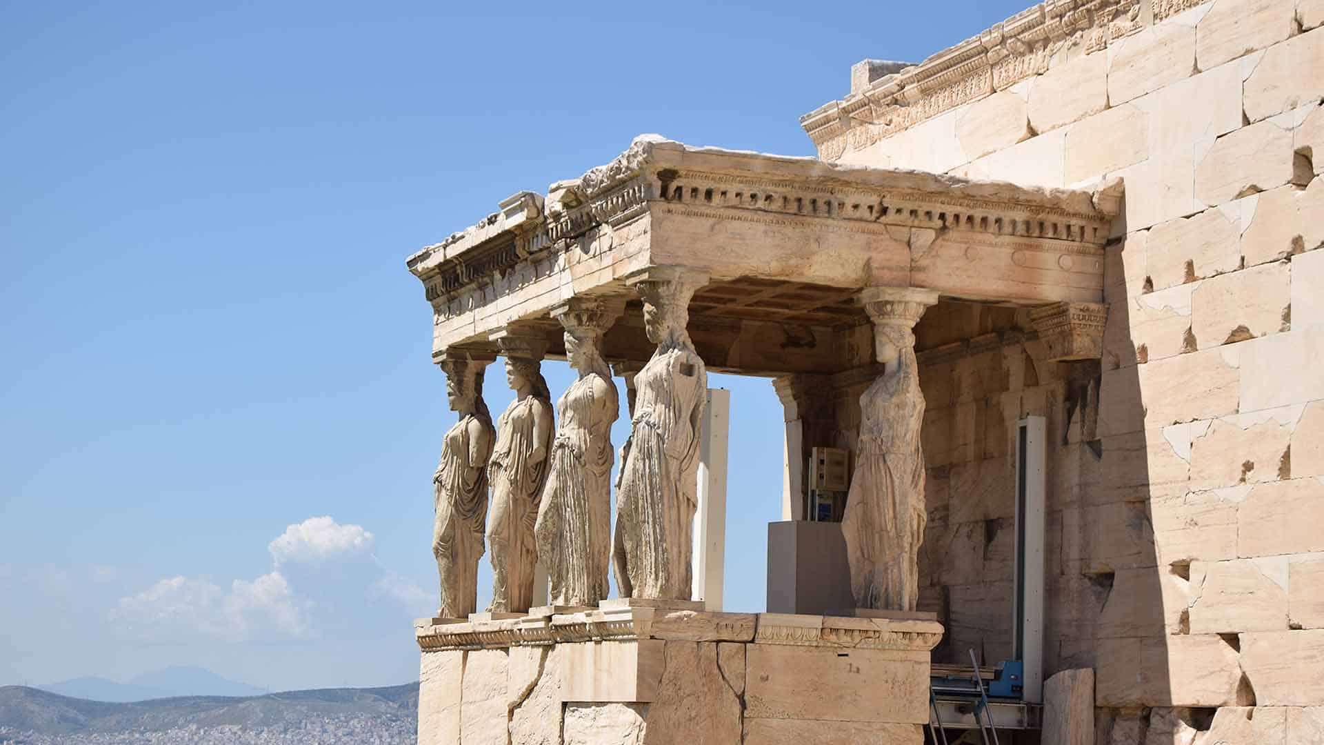 The Caryatids on the Acropolis Hill, Athens