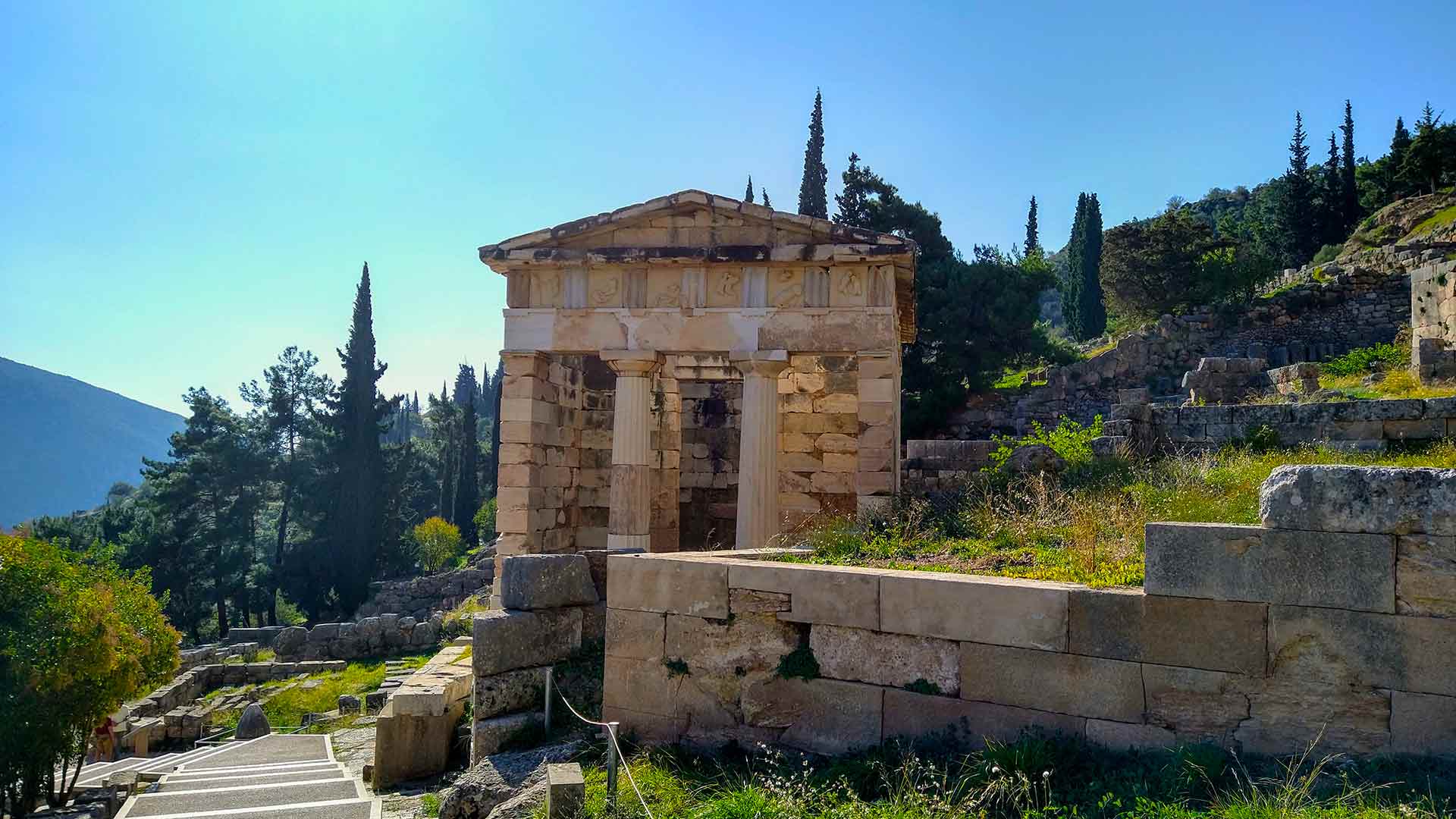 Die Athener Schatzkammer in Delphi, Führung auf Deutsch
